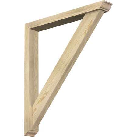 Ekena Millwork Traditional Traditional Rough Sawn Bracket w/ Offset Brace, Douglas Fir, 4"W x 30"D x 34"H BKT0402X30X34TRA01RDF